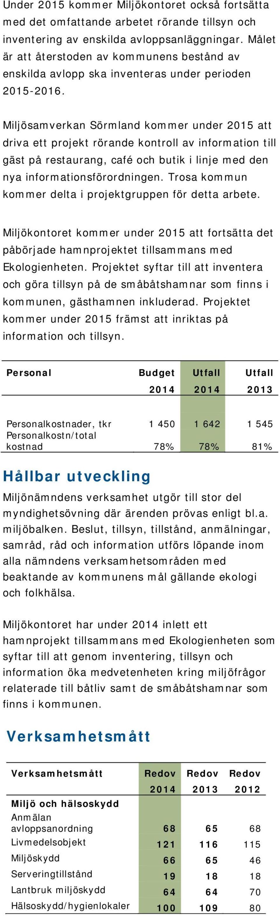 Miljösamverkan Sörmland kommer under 2015 att driva ett projekt rörande kontroll av information till gäst på restaurang, café och butik i linje med den nya informationsförordningen.