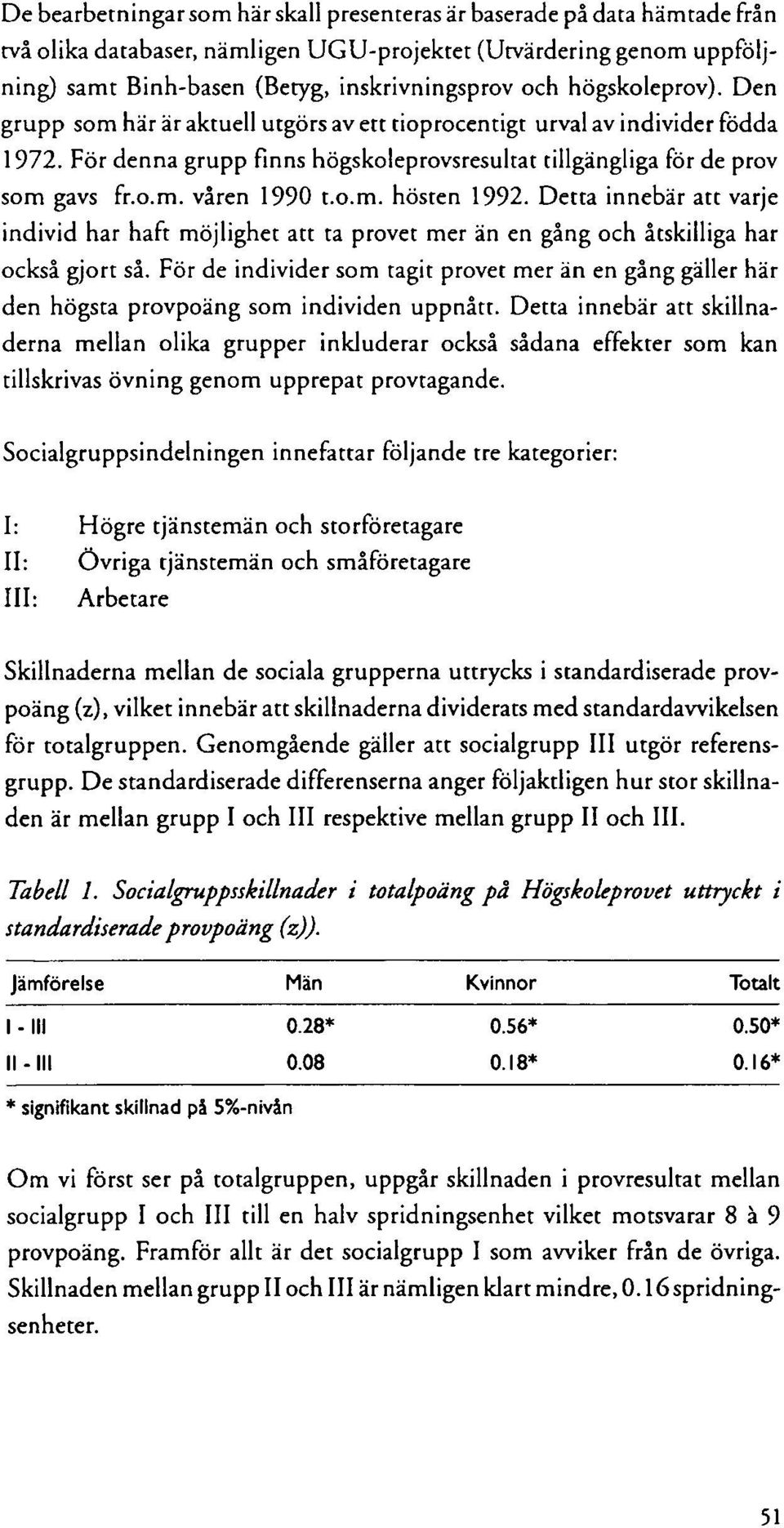 o.m. hösten 1992. Detta innebär att varje individ har haft möjlighet att ta provet mer än en gång och åtskilliga har också gjort så.