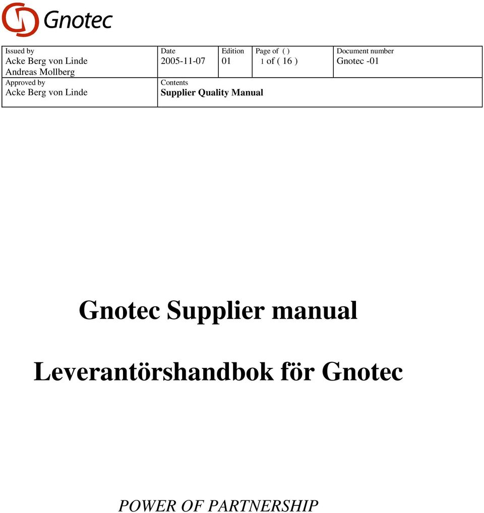 manual Leverantörshandbok