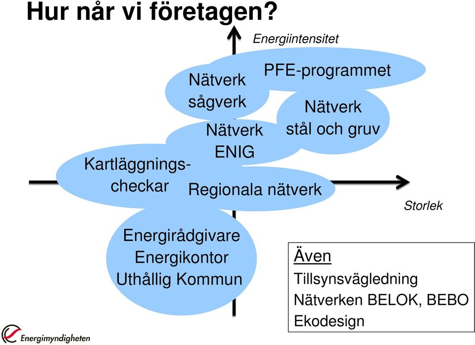 Kartläggningscheckar Regionala nätverk PFE-programmet Nätverk