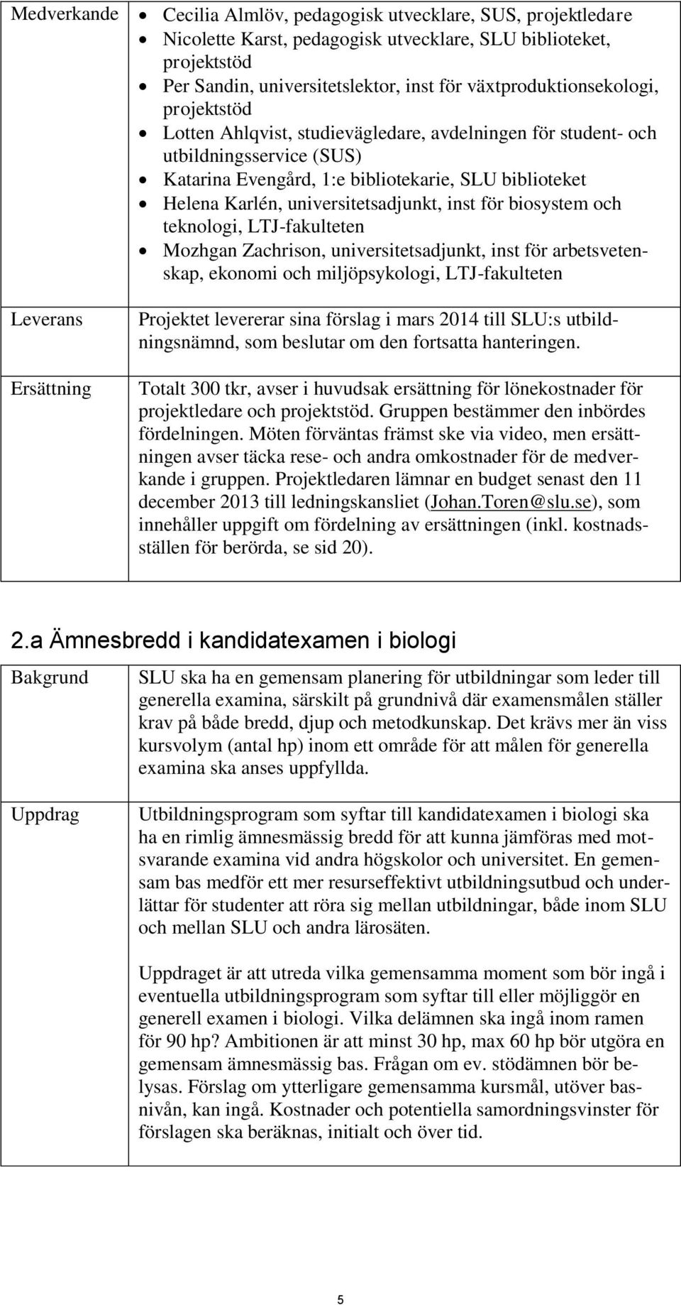 universitetsadjunkt, inst för biosystem och teknologi, LTJ-fakulteten Mozhgan Zachrison, universitetsadjunkt, inst för arbetsvetenskap, ekonomi och miljöpsykologi, LTJ-fakulteten Projektet levererar