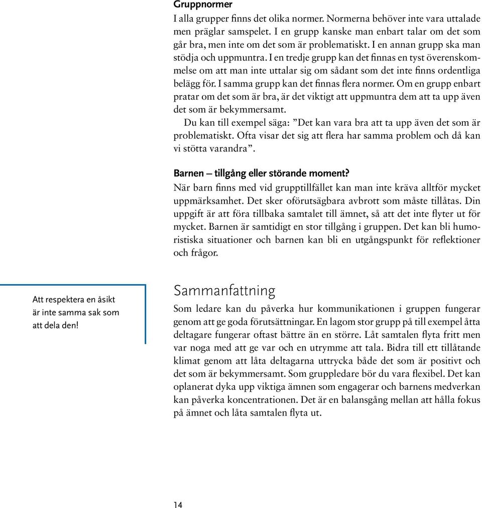 I en tredje grupp kan det finnas en tyst överenskommelse om att man inte uttalar sig om sådant som det inte finns ordentliga belägg för. I samma grupp kan det finnas flera normer.