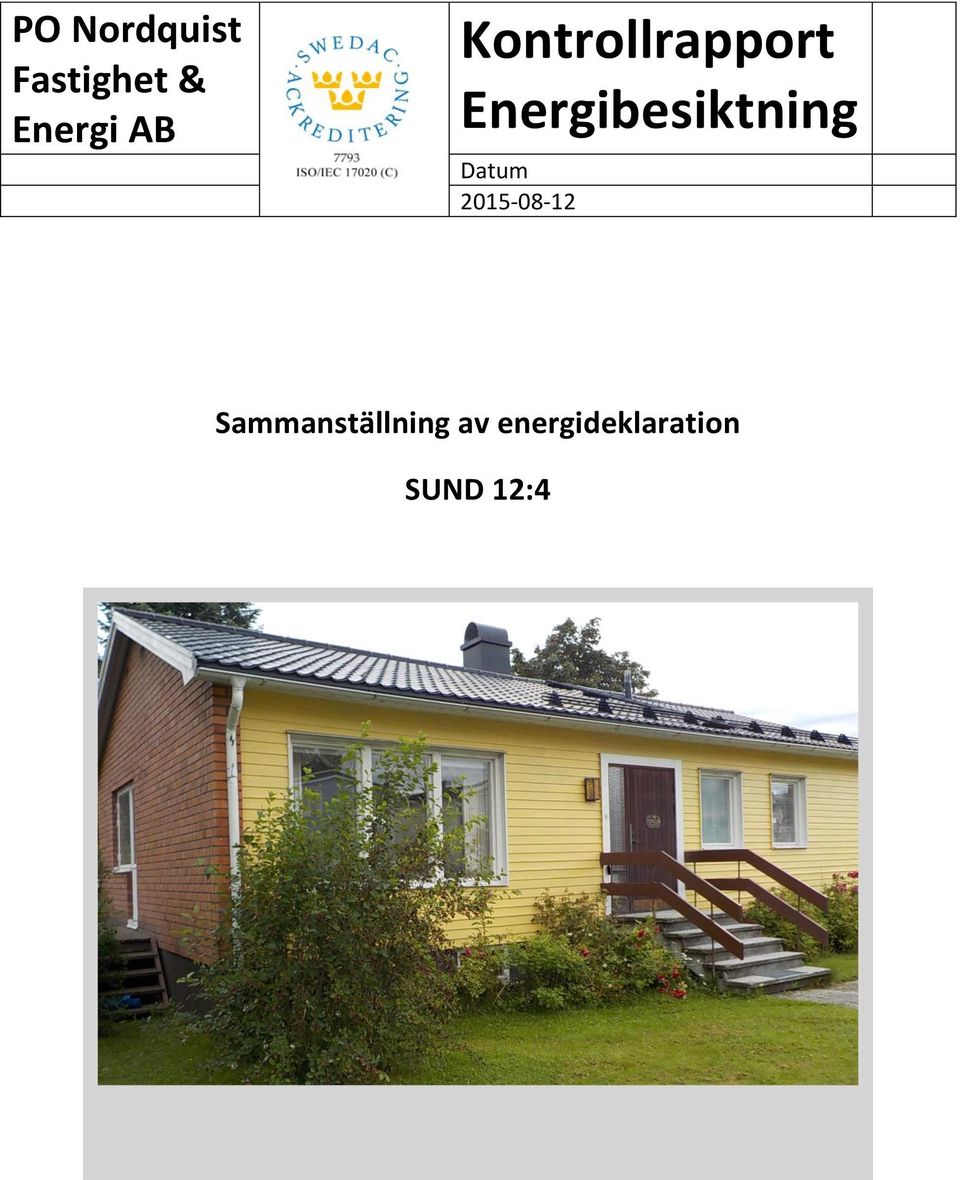 Energibesiktning Datum