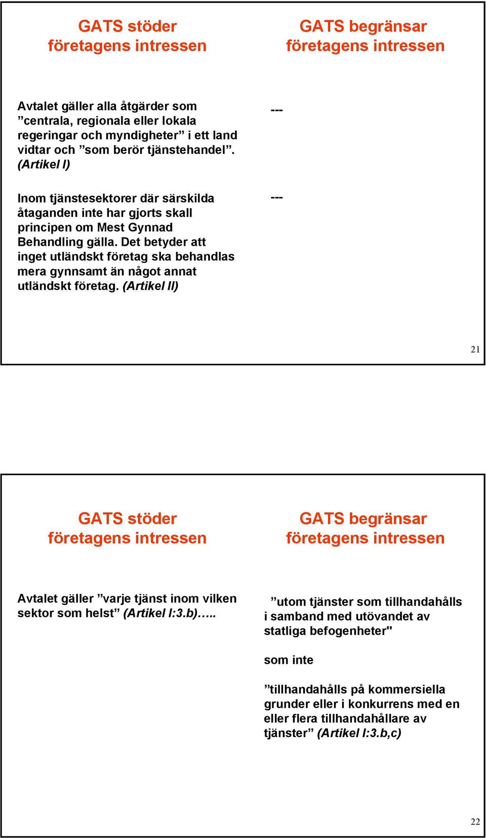 Det betyder att inget utländskt företag ska behandlas mera gynnsamt än något annat utländskt företag.