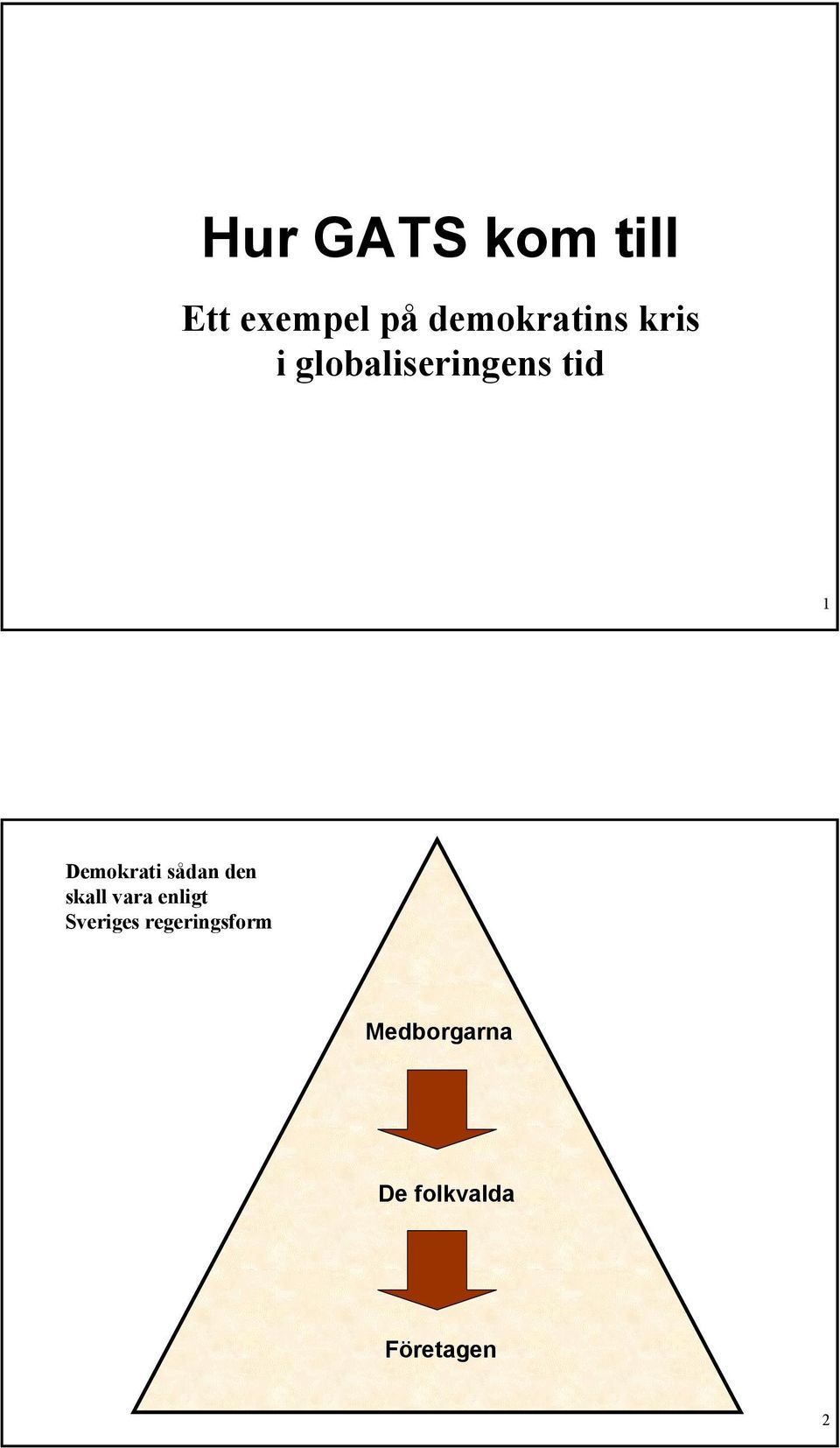 Demokrati sådan den skall vara enligt