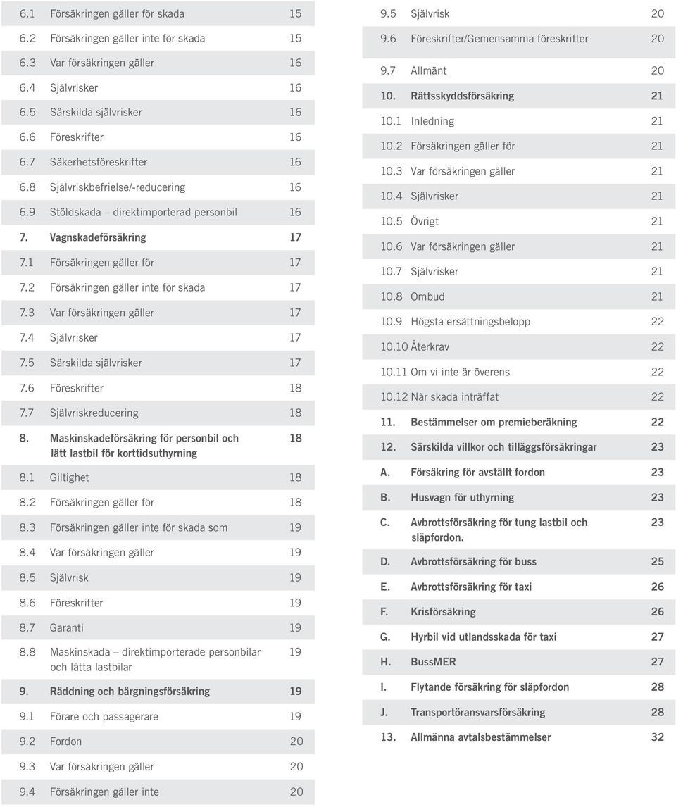 2 Försäkringen gäller inte för skada 17 7.3 Var försäkringen gäller 17 7.4 Självrisker 17 7.5 Särskilda självrisker 17 7.6 Föreskrifter 18 7.7 Självriskreducering 18 8.
