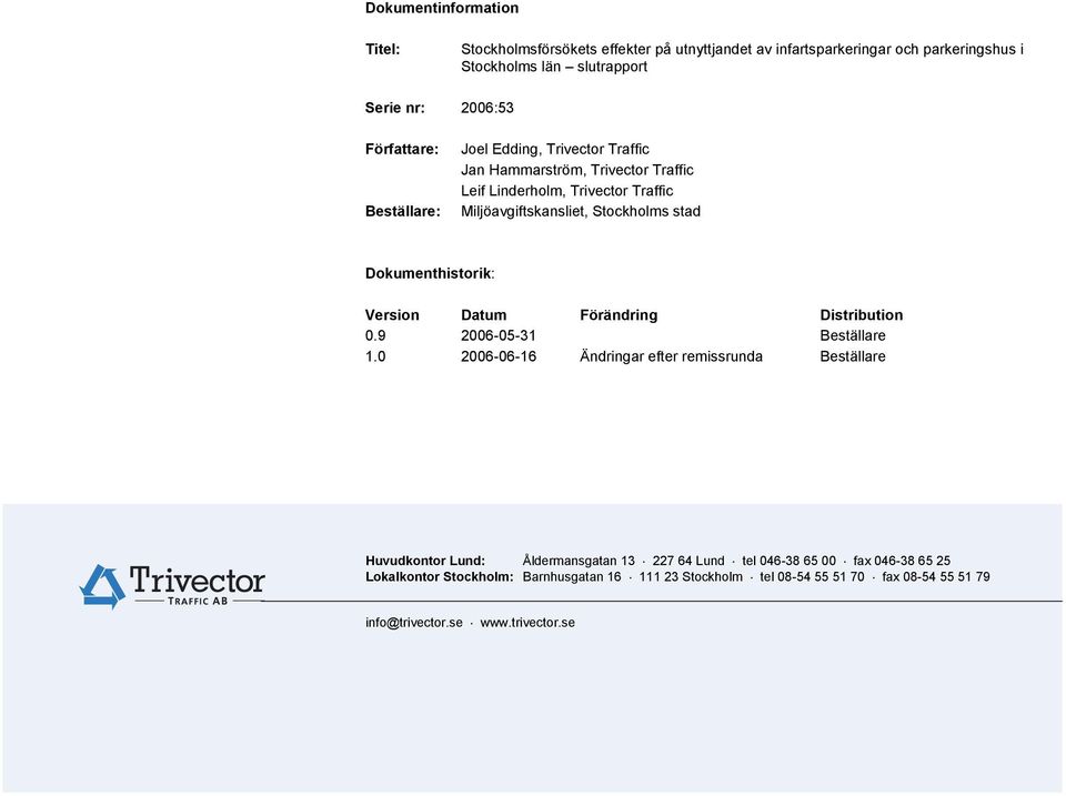 Förändring Distribution 0.9 2006-05-31 Beställare 1.