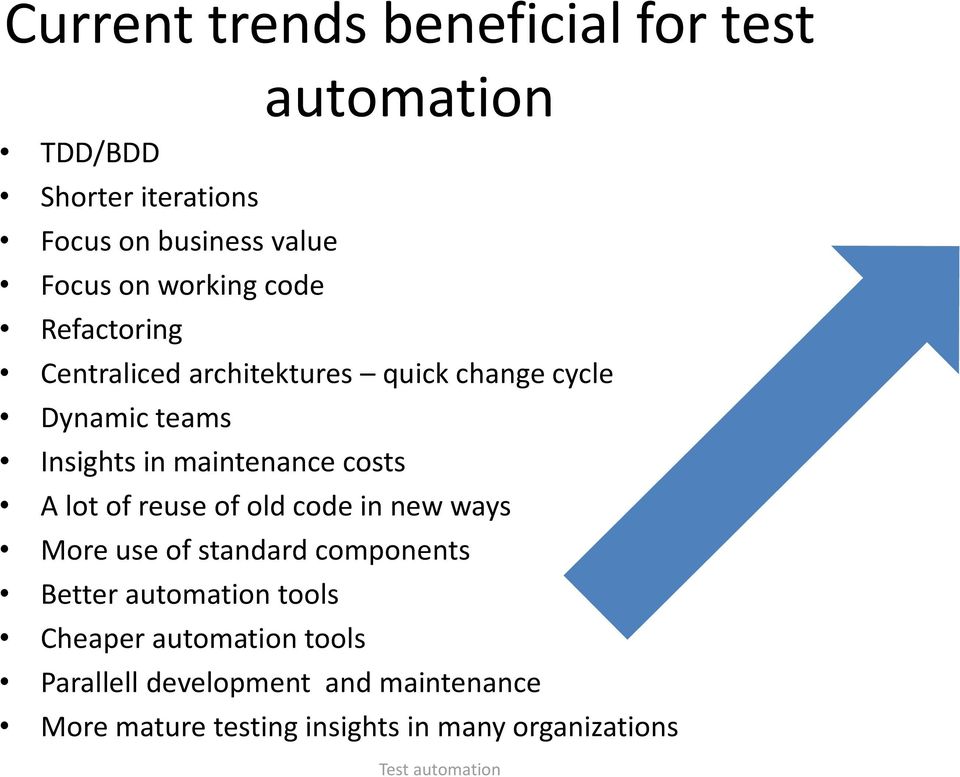 costs A lot of reuse of old code in new ways More use of standard components Better automation tools Cheaper