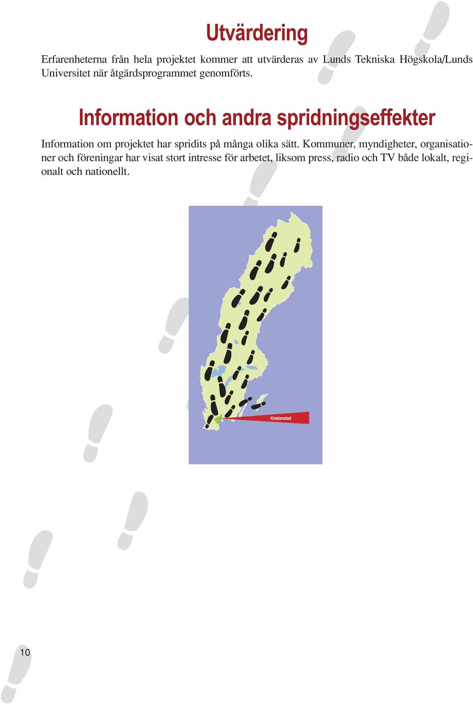 Information och andra spridningseffekter Information om projektet har spridits på många olika sätt.