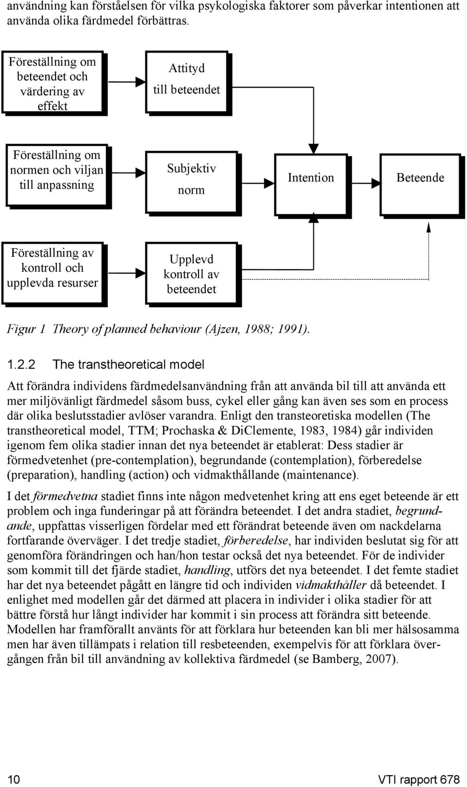 resurser Upplevd kontroll av beteendet Figur 1 Theory of planned behaviour (Ajzen, 1988; 1991). 1.2.