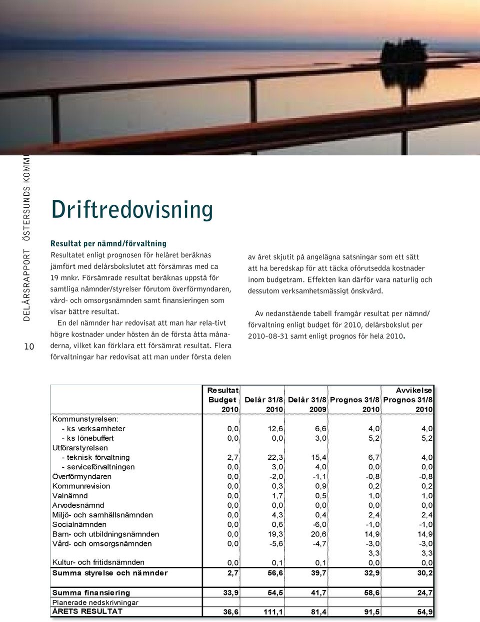 En del nämnder har redovisat att man har rela-tivt högre kostnader under hösten än de första åtta månaderna, vilket kan förklara ett försämrat resultat.