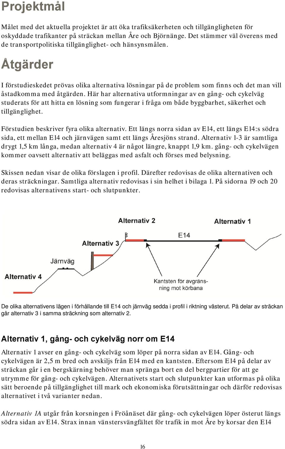 Åtgärder I förstudieskedet prövas olika alternativa lösningar på de problem som finns och det man vill åstadkomma med åtgärden.