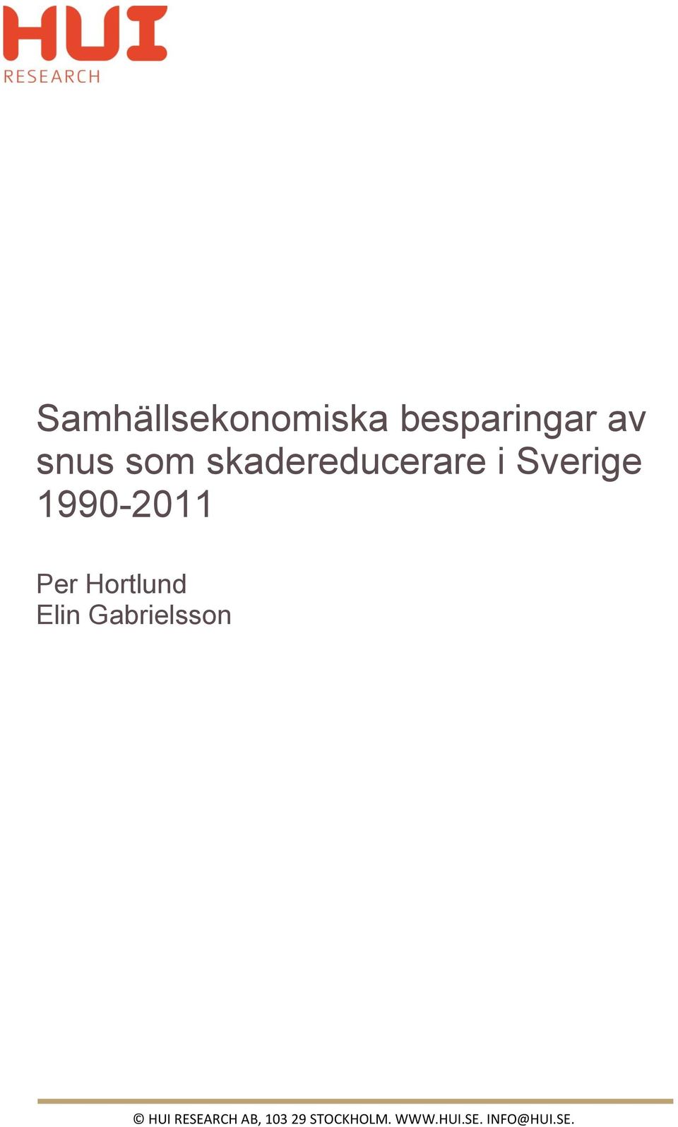 Per Hortlund Elin Gabrielsson HUI