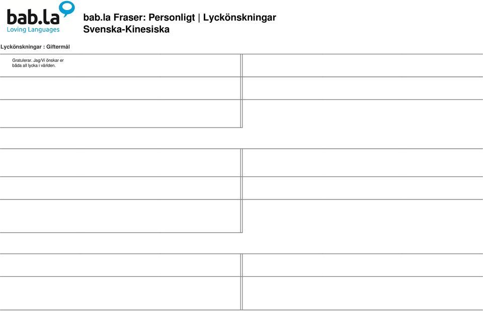 Informellt, används att gratulera ett som du känner ganska väl Gratulationer till bruden och brudgummen med anledning av deras äktenskapliga förbindelse.