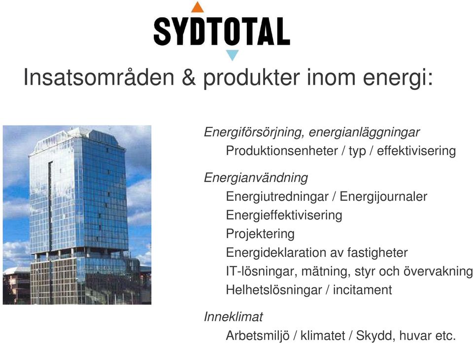 Energijournaler Energieffektivisering Projektering Energideklaration av fastigheter