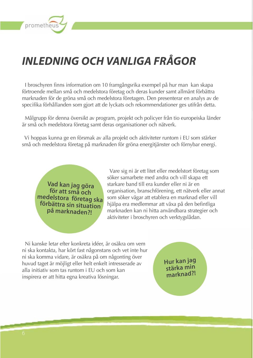 Målgrupp för denna översikt av program, projekt och policyer från tio europeiska länder är små och medelstora företag samt deras organisationer och nätverk.