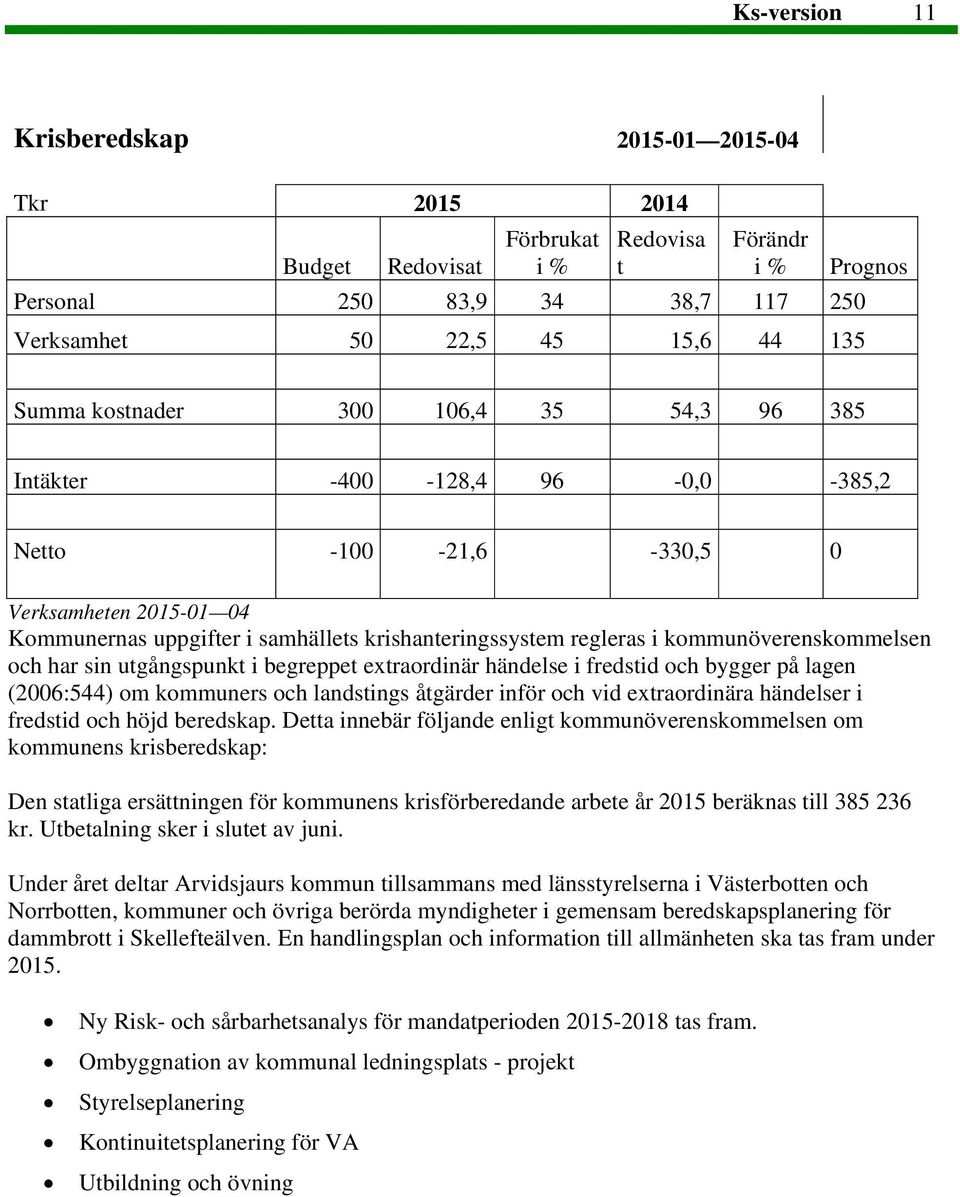 kommunöverenskommelsen och har sin utgångspunkt i begreppet extraordinär händelse i fredstid och bygger på lagen (2006:544) om kommuners och landstings åtgärder inför och vid extraordinära händelser