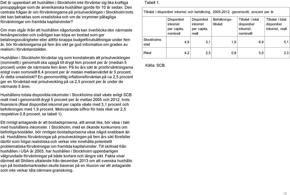 Om man utgår ifrån att hushållen någorlunda kan överblicka den närmaste femårsperioden och svårligen kan köpa en bostad som ger betalningssvårigheter eller alltför knappa budgetförutsättningar under