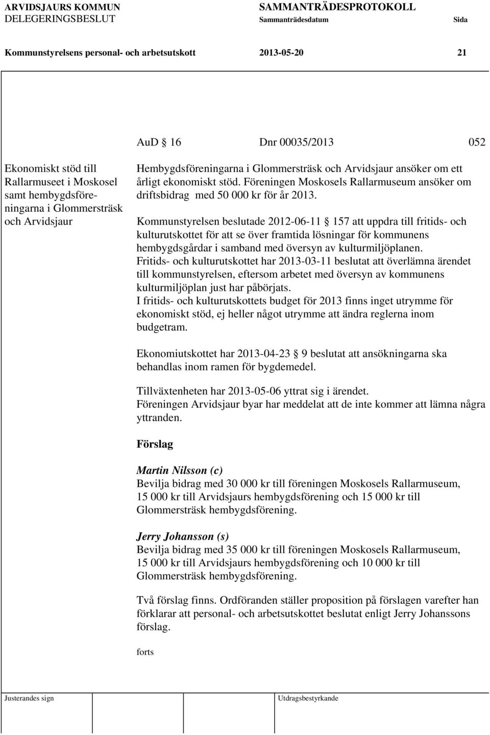 Kommunstyrelsen beslutade 2012-06-11 157 att uppdra till fritids- och kulturutskottet för att se över framtida lösningar för kommunens hembygdsgårdar i samband med översyn av kulturmiljöplanen.