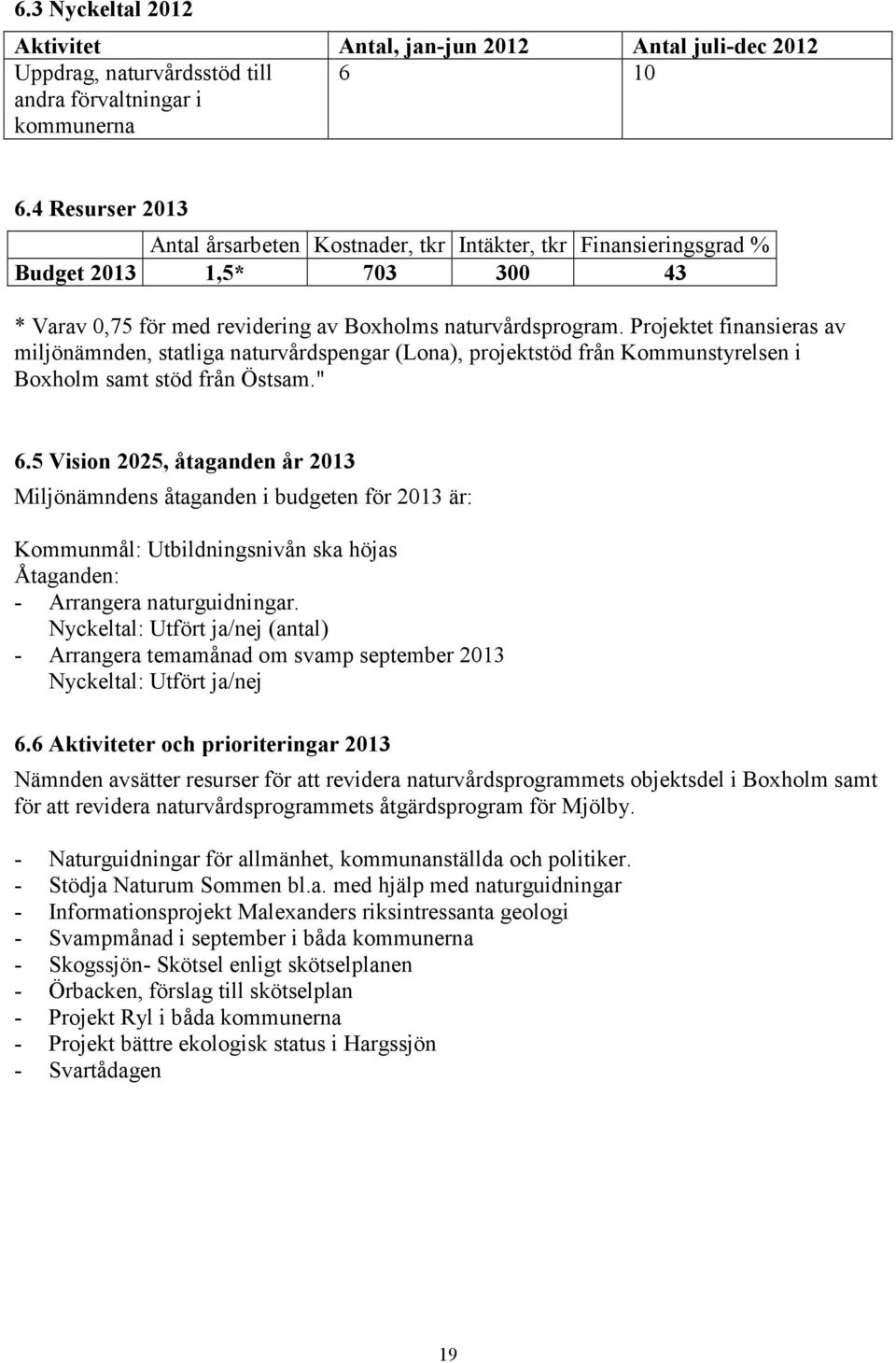 Projektet finansieras av miljönämnden, statliga naturvårdspengar (Lona), projektstöd från Kommunstyrelsen i Boxholm samt stöd från Östsam." 6.