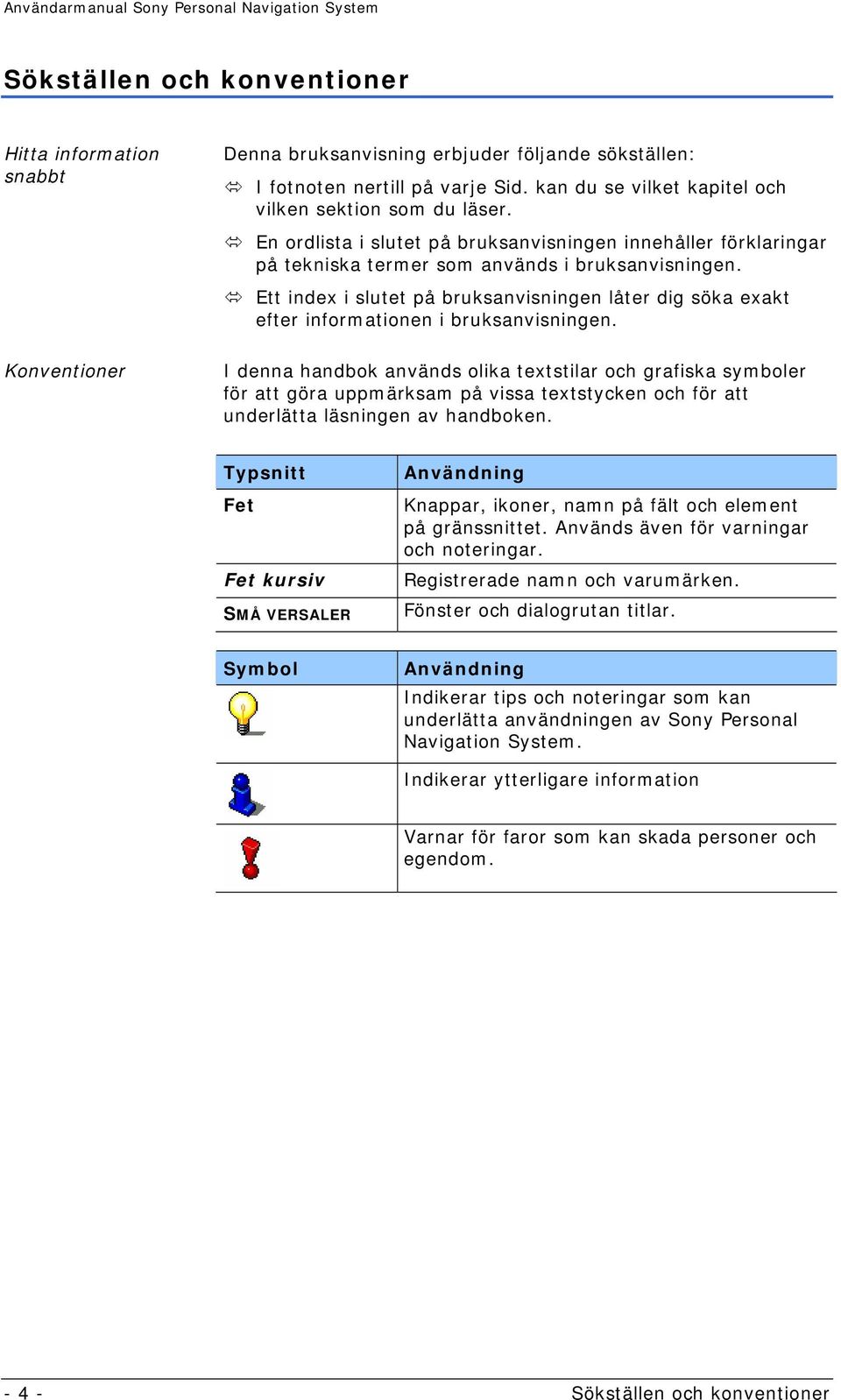 Ett index i slutet på bruksanvisningen låter dig söka exakt efter informationen i bruksanvisningen.