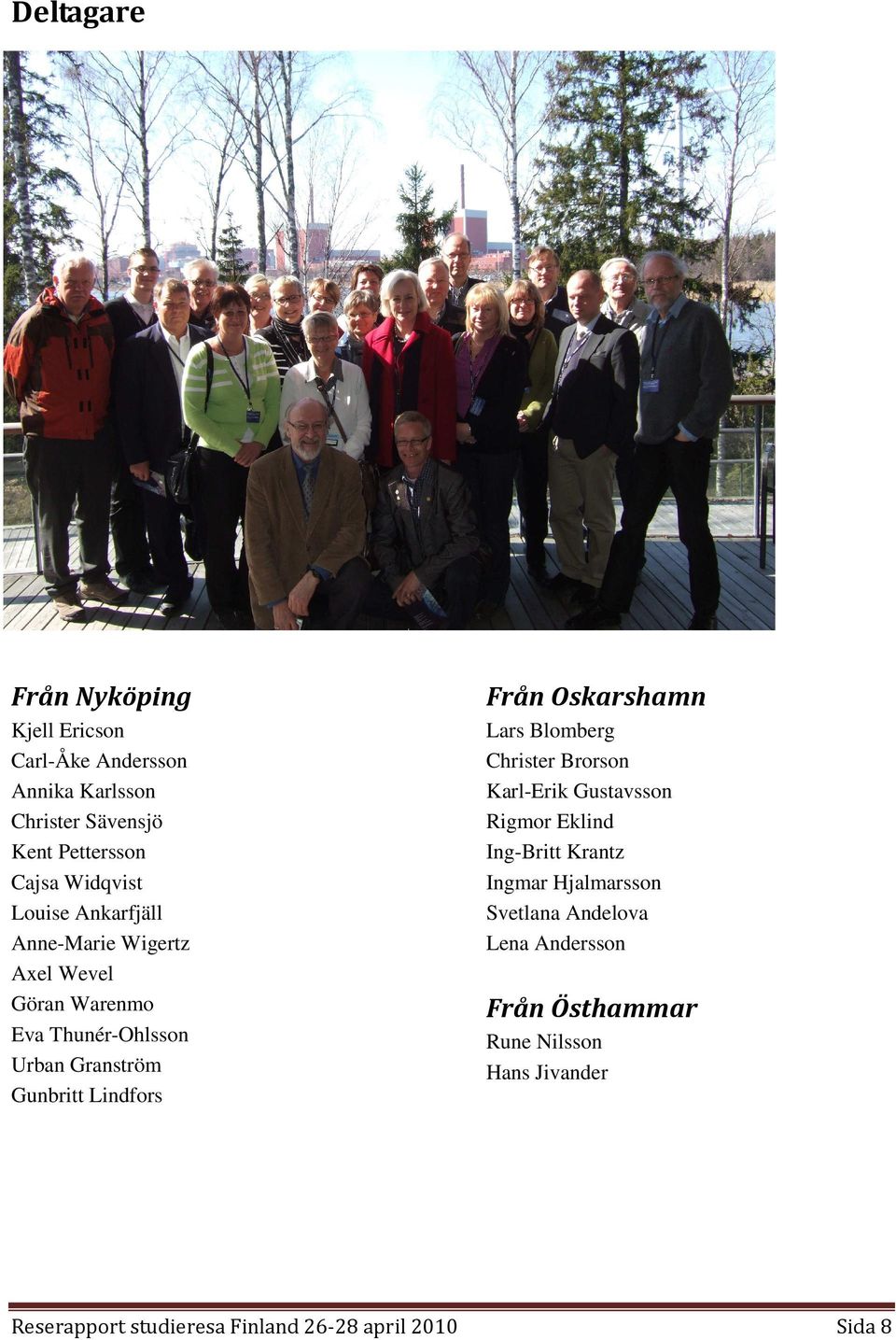 Lindfors Från Oskarshamn Lars Blomberg Christer Brorson Karl-Erik Gustavsson Rigmor Eklind Ing-Britt Krantz Ingmar