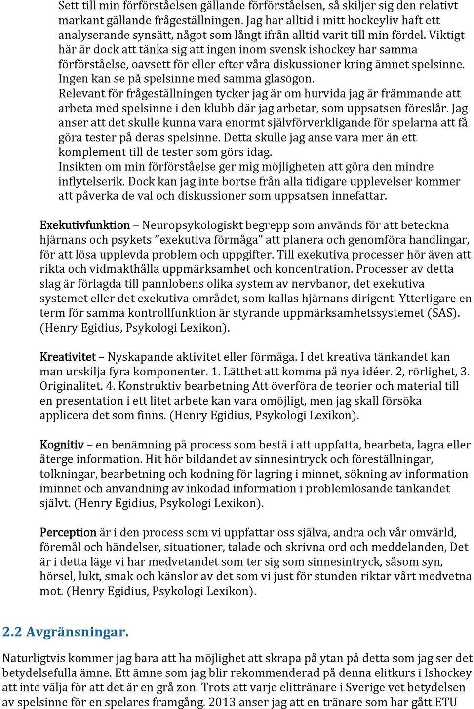 Viktigt här är dock att tänka sig att ingen inom svensk ishockey har samma förförståelse, oavsett för eller efter våra diskussioner kring ämnet spelsinne. Ingen kan se på spelsinne med samma glasögon.