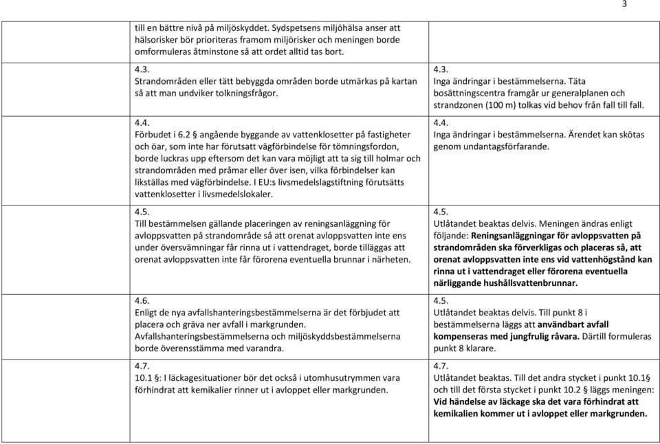 2 angående byggande av vattenklosetter på fastigheter och öar, som inte har förutsatt vägförbindelse för tömningsfordon, borde luckras upp eftersom det kan vara möjligt att ta sig till holmar och