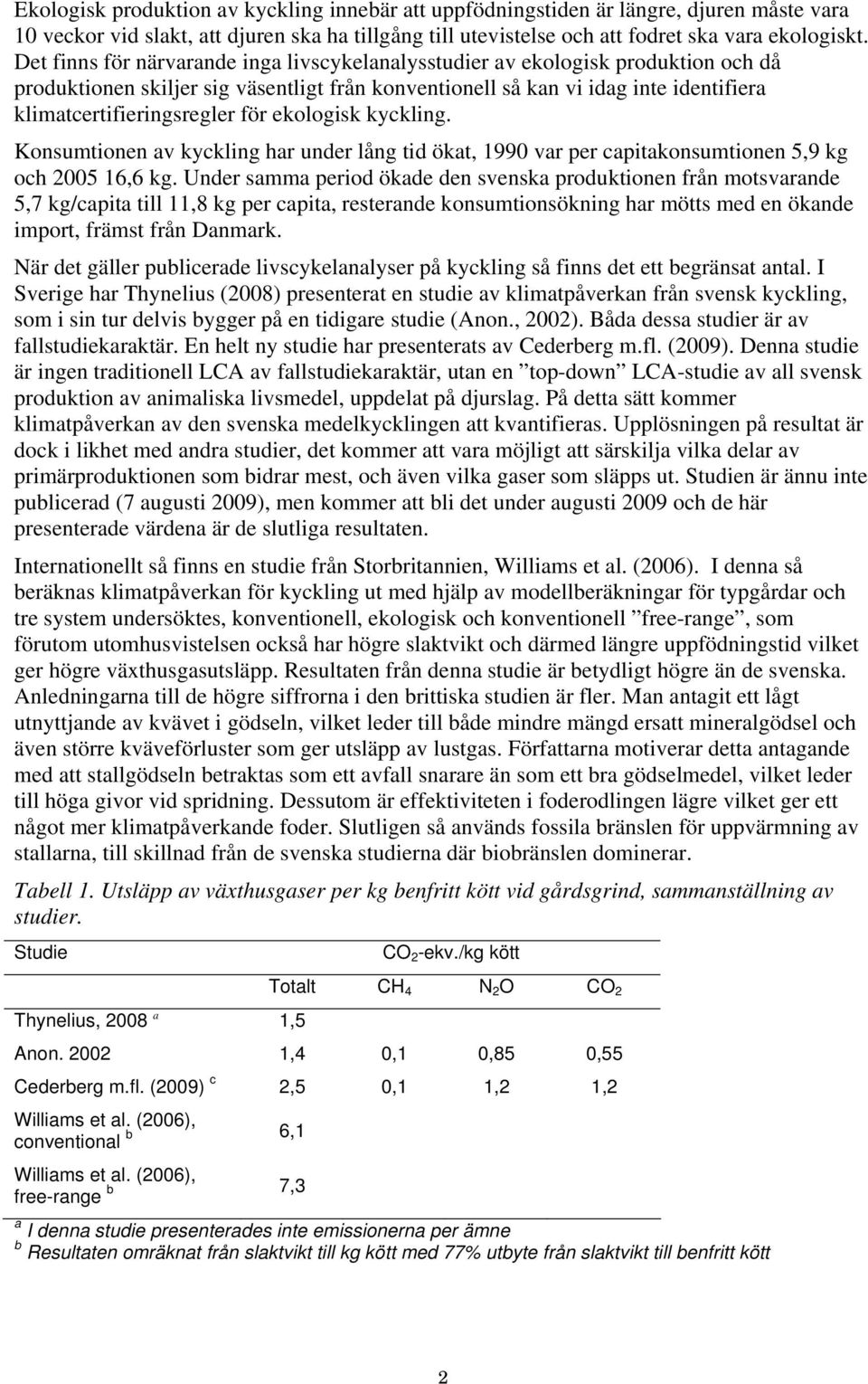 för ekologisk kyckling. Konsumtionen av kyckling har under lång tid ökat, 1990 var per capitakonsumtionen 5,9 kg och 2005 16,6 kg.