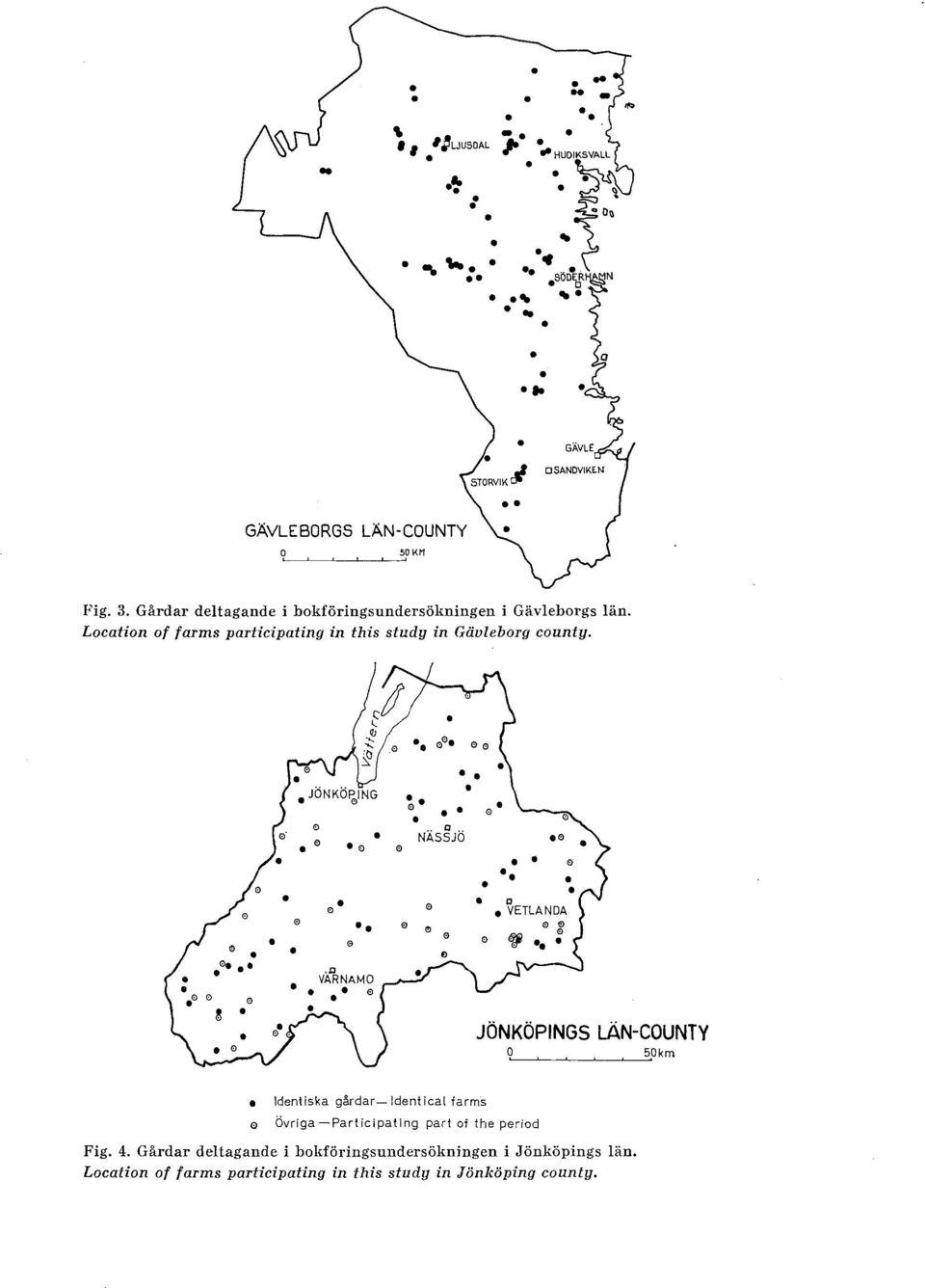 Location of farms participating in this study in Gäveborg county.