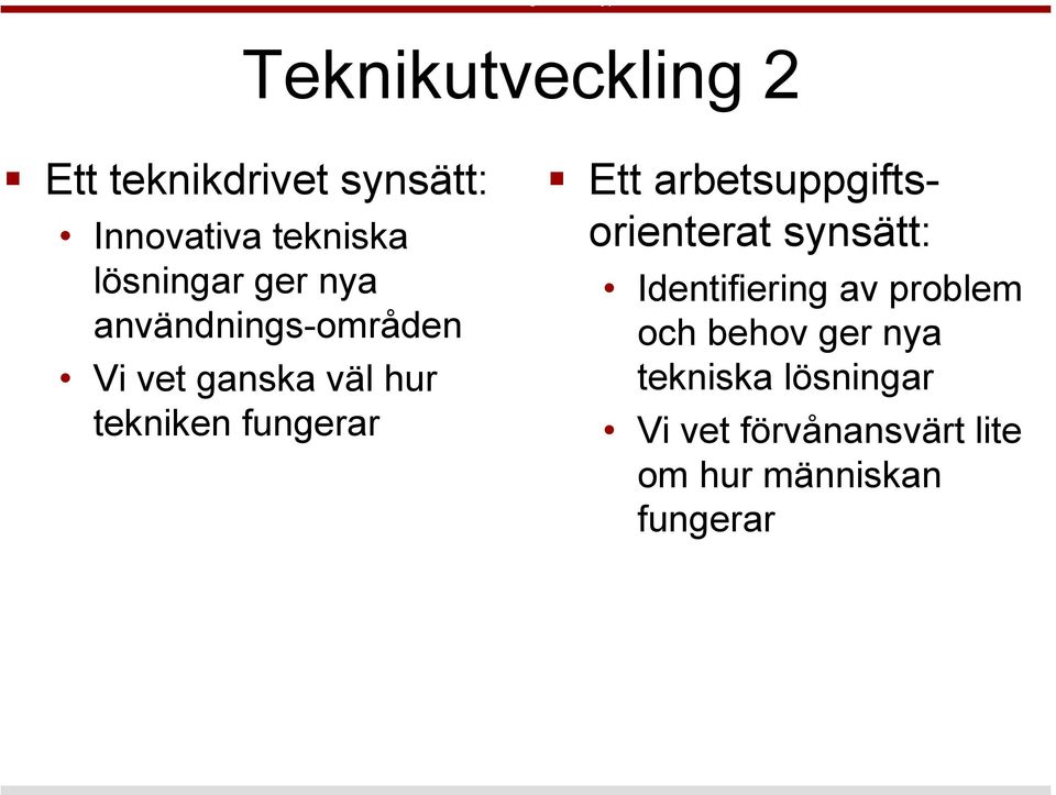 fungerar Ett arbetsuppgiftsorienterat synsätt: Identifiering av problem