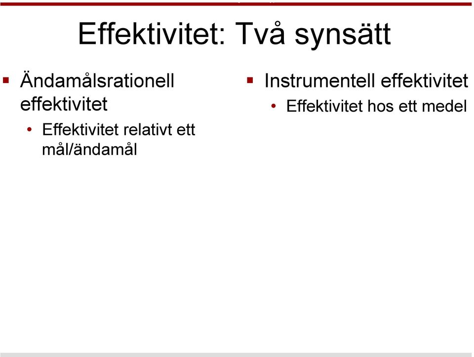 Effektivitet relativt ett