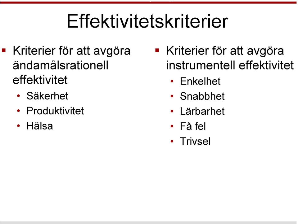 Produktivitet Hälsa Kriterier för att avgöra