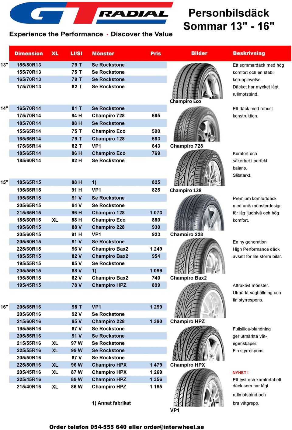 185/70R14 88 H Se Rockstone 155/65R14 75 T Champiro Eco 590 165/65R14 79 T Champiro 128 583 175/65R14 82 T VP1 643 Champiro 728 185/65R14 86 H Champiro Eco 769 Komfort och 185/60R14 82 H Se Rockstone