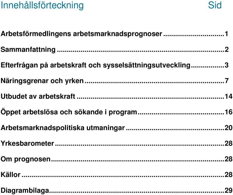 ..7 Utbudet av arbetskraft...14 Öppet arbetslösa och sökande i program.