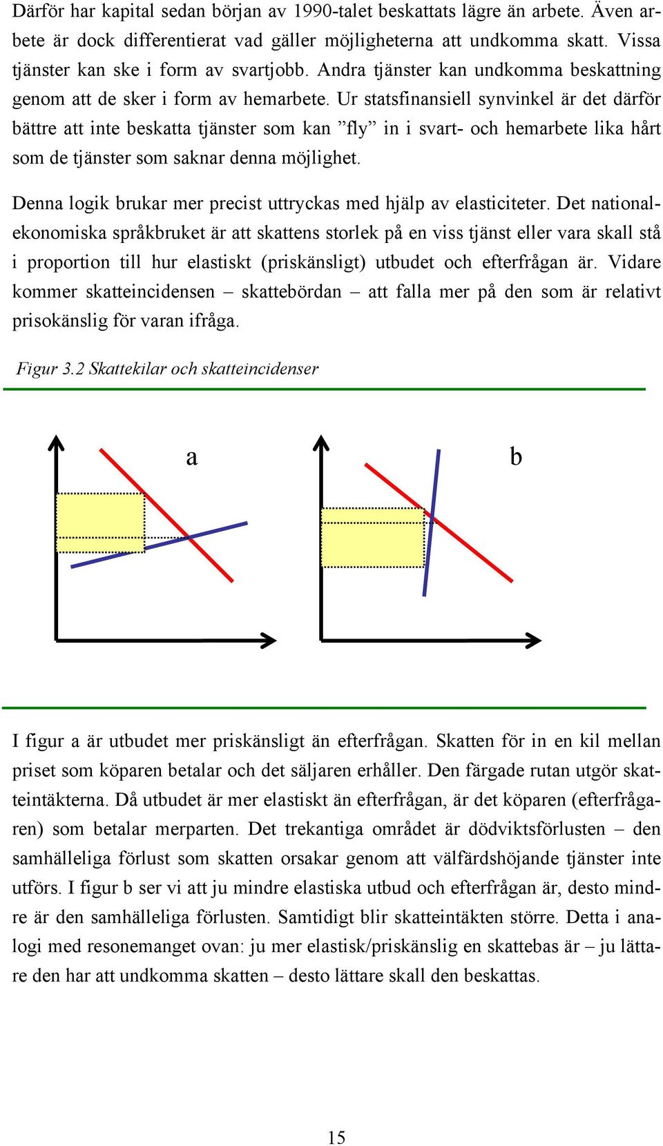 Ur statsfinansiell synvinkel är det därför bättre att inte beskatta tjänster som kan fly in i svart- och hemarbete lika hårt som de tjänster som saknar denna möjlighet.