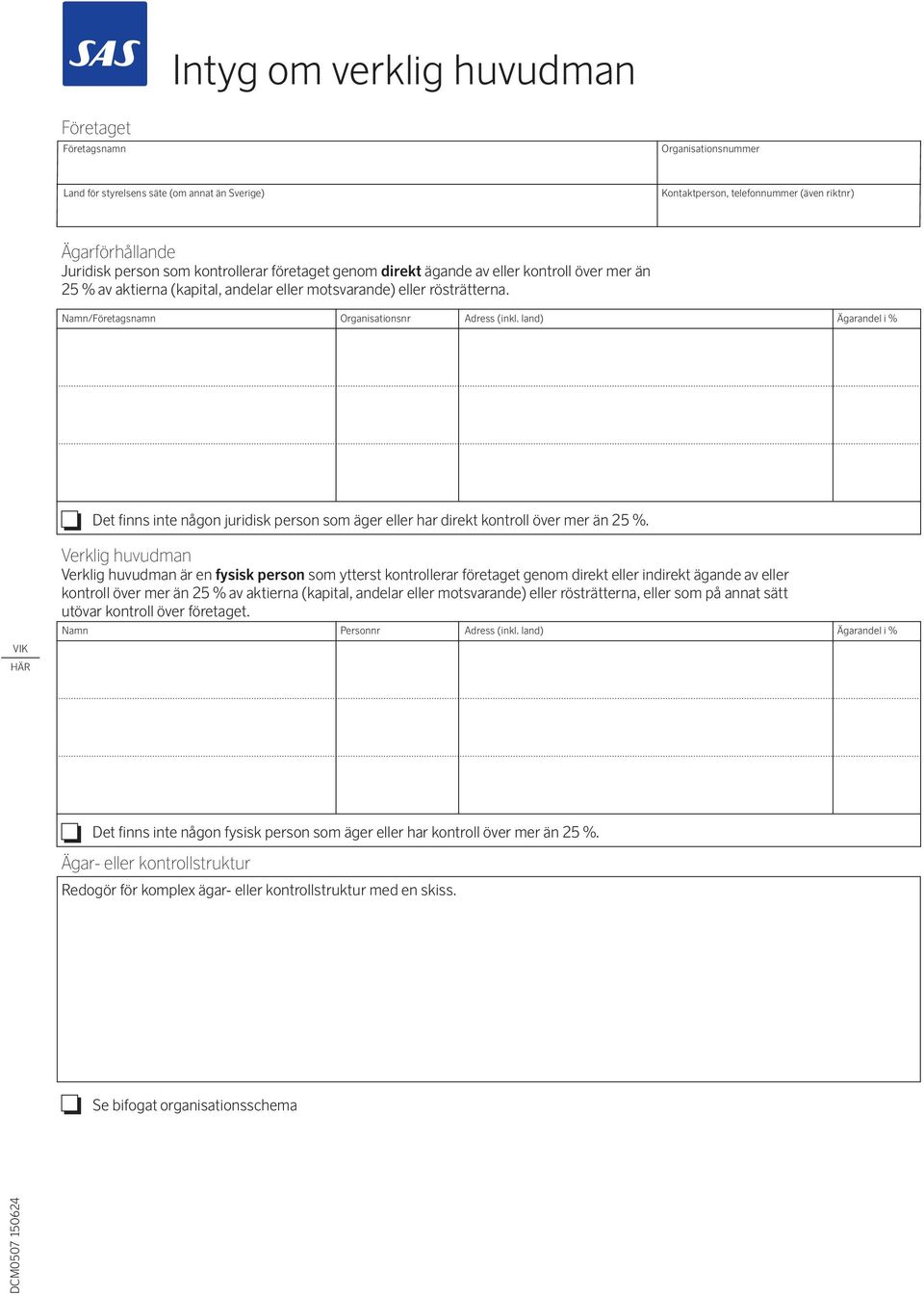land) Ägarandel i % Det finns inte någon juridisk person som äger eller har direkt kontroll över mer än 25 %.