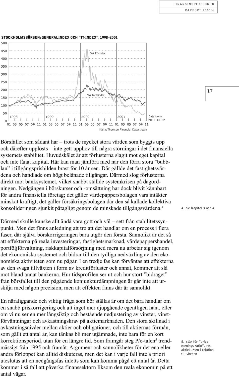 m 0 2001 10 22 01 03 05 07 09 11 01 03 05 07 09 11 01 03 05 07 09 11 01 03 05 07 09 11 Källa: Thomson Financial Datastream Börsfallet som sådant har trots de mycket stora värden som byggts upp och