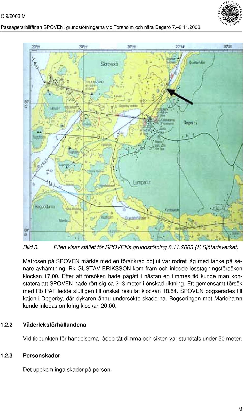 Efter att försöken hade pågått i nästan en timmes tid kunde man konstatera att SPOVEN hade rört sig ca 2 3 meter i önskad riktning.