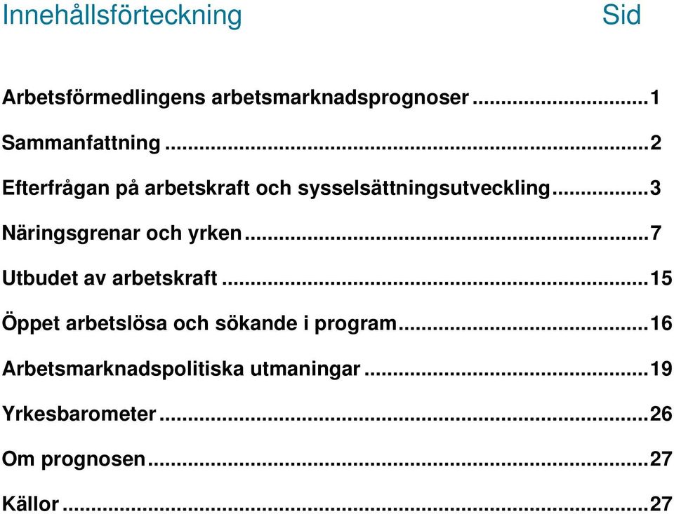 ..3 Näringsgrenar och yrken...7 Utbudet av arbetskraft.