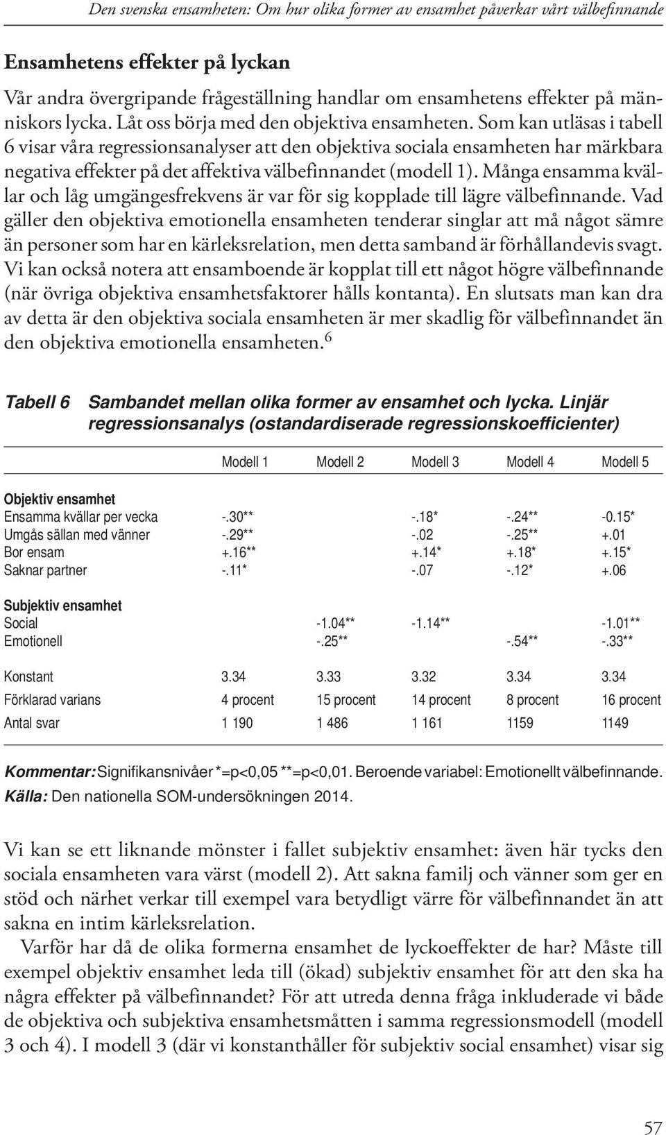 Många ensamma kvällar och låg umgängesfrekvens är var för sig kopplade till lägre välbefinnande.