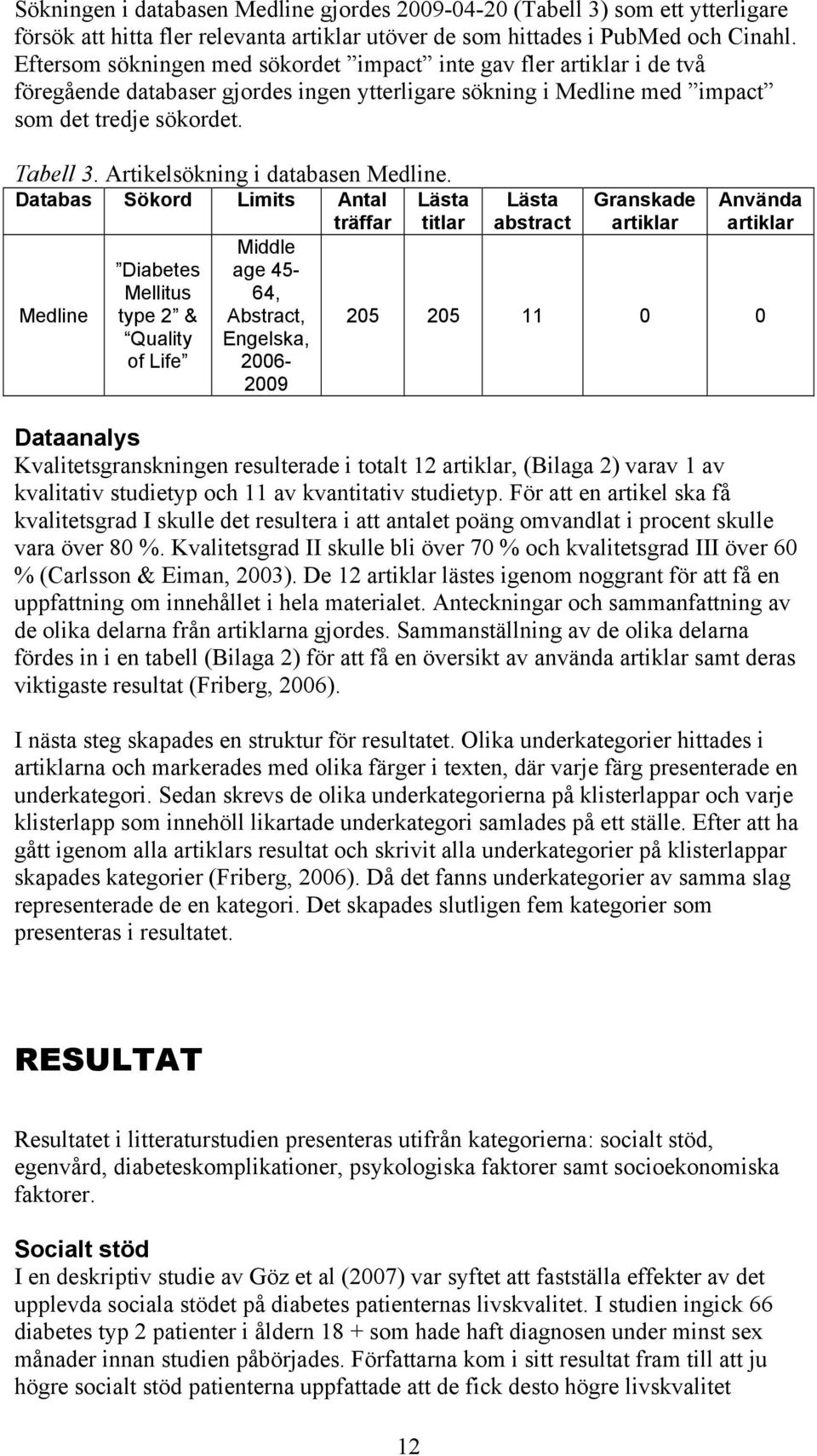 Artikelsökning i databasen Medline.