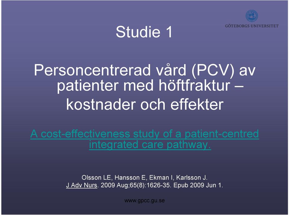 of a patient-centred integrated care pathway.