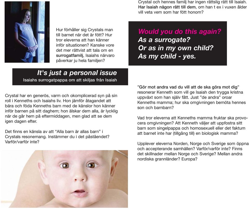 Kanske vore det mer rättvist att tala om en surrogatfamilj, Isaiahs närvaro påverkar ju hela familjen?