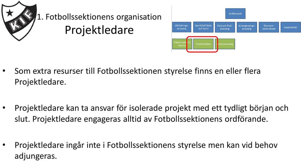 Projektledare kan ta ansvar för isolerade projekt med ett tydligt början och slut.