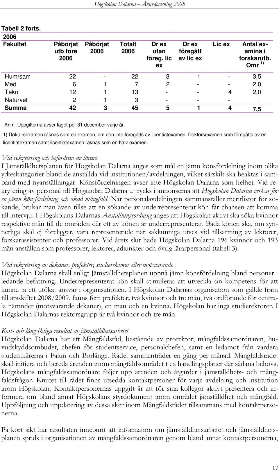 1) Doktorsexamen räknas som en examen, om den inte föregåtts av licentiatexamen. Doktorsexamen som föregåtts av en licentiatexamen samt licentiatexamen räknas som en halv examen.