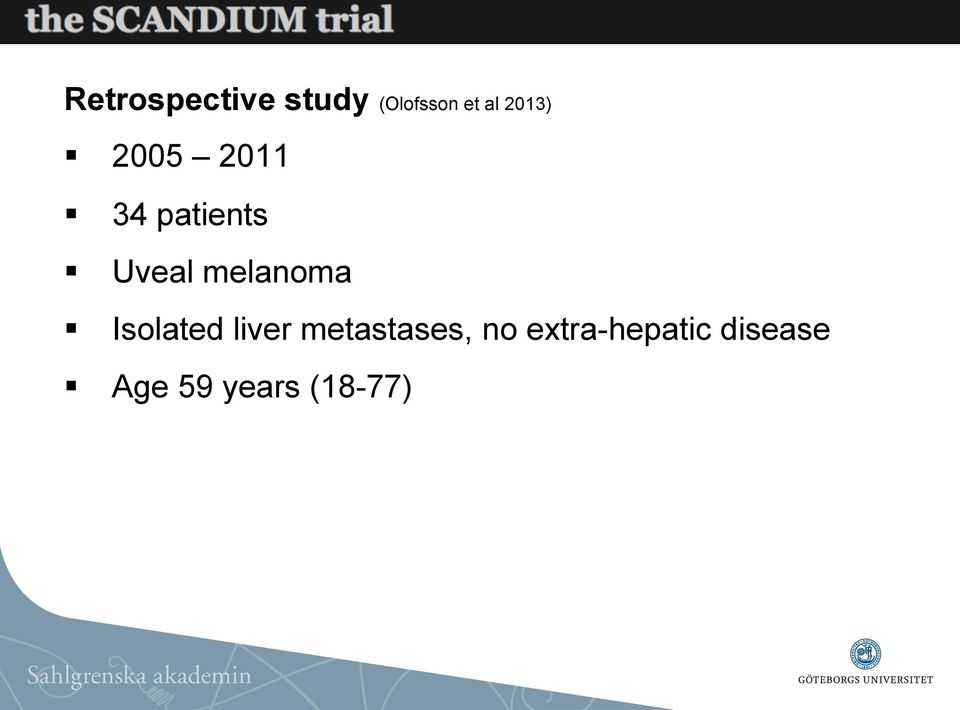 melanoma Isolated liver metastases,