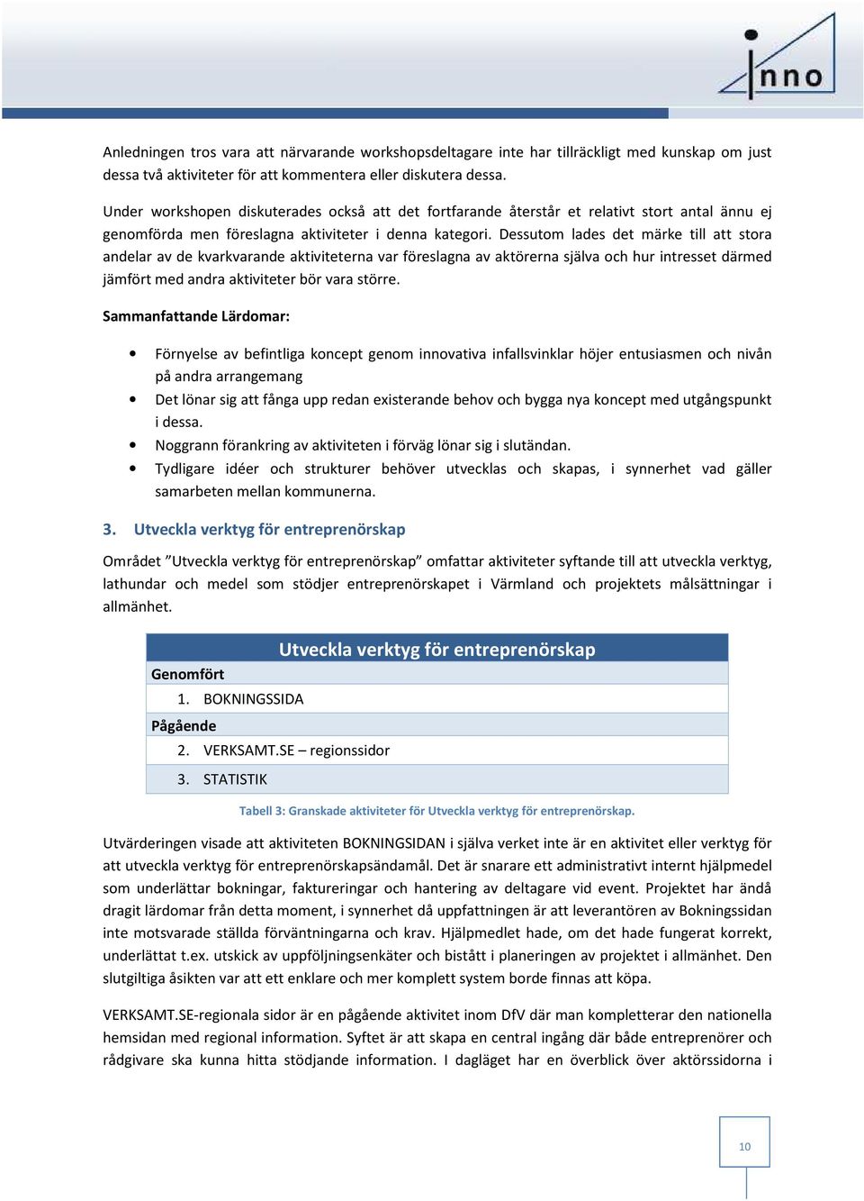 Dessutom lades det märke till att stora andelar av de kvarkvarande aktiviteterna var föreslagna av aktörerna själva och hur intresset därmed jämfört med andra aktiviteter bör vara större.