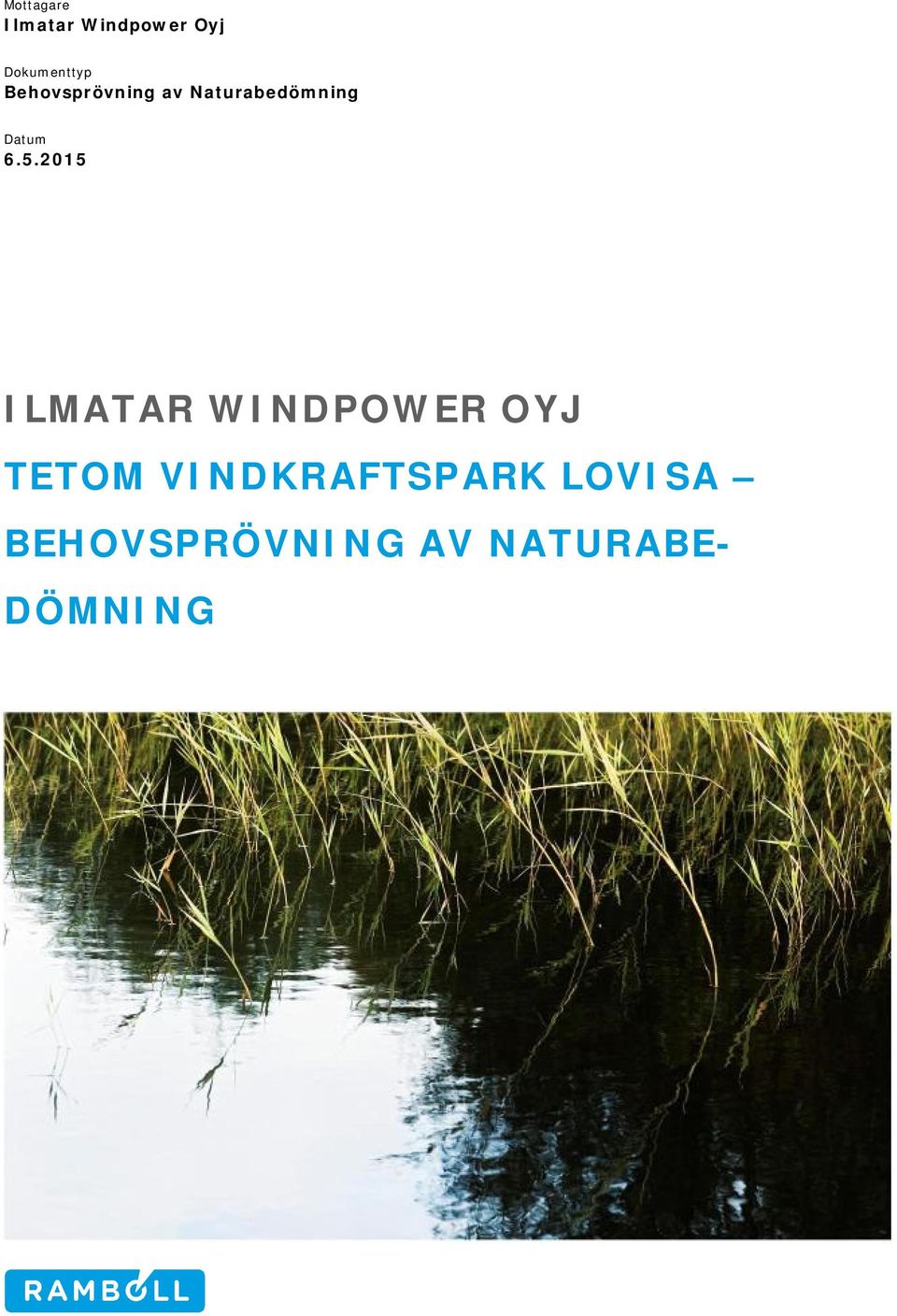 2015 ILMATAR WINDPOWER OYJ TETOM