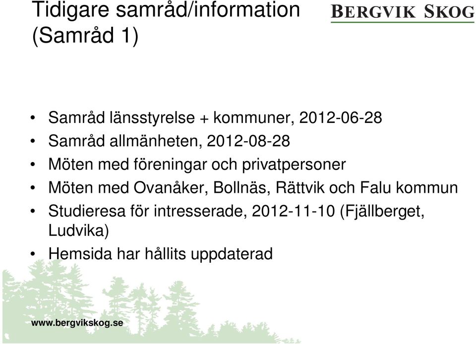 privatpersoner Möten med Ovanåker, Bollnäs, Rättvik och Falu kommun